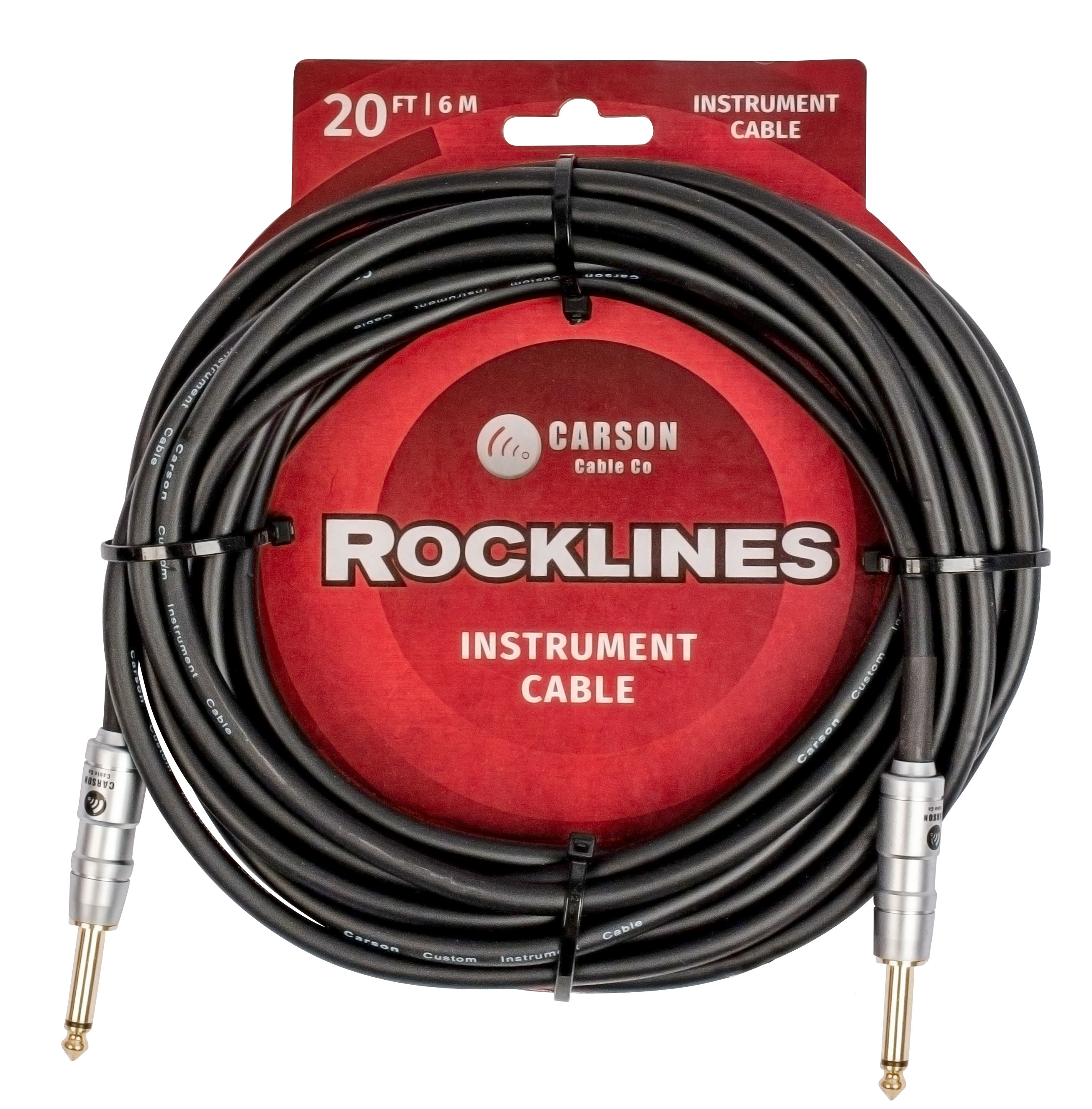 Carson | ROK20SS | 20 ft Noiseless Instrument Cable | Black Carson | ROK20SS | 20 ft Noiseless Instrument Cable | Black